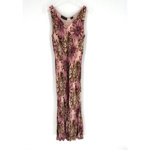 Vtg Temptation Y2K Dress Womens L Floral Fairy Whimsical Pink Sparkle‎ Sunflower
